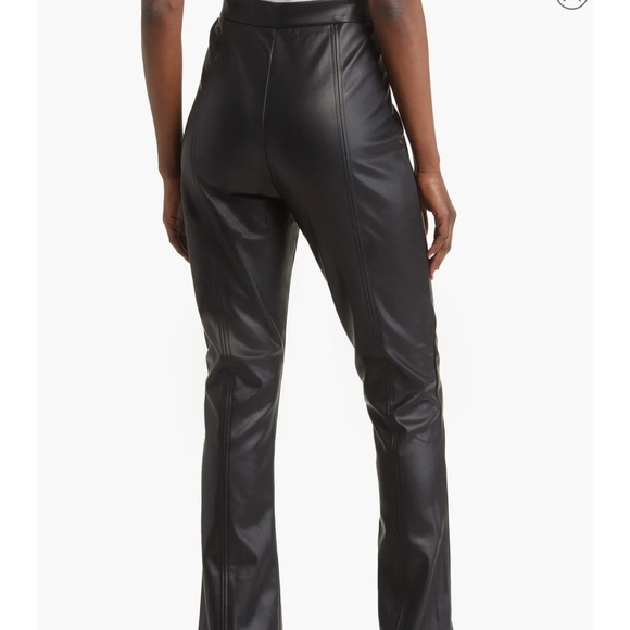 TOPSHOP Black Faux Leather Flare Pants Zipper Retro Goth Women’s Size 6 NEW - Picture 7 of 13